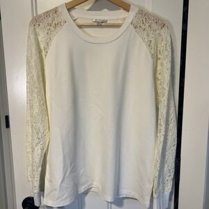 Stella & Dot Maette Cream White Lace Long  Sleeve Top‎ - Never Worn!